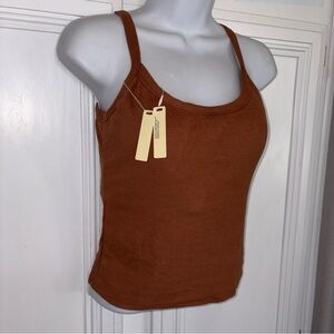 OGL Brown Ribbed Tank Top